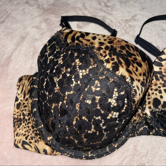 VS animal print lace very sexy lined Demi bra 36D - Picture 3 of 10